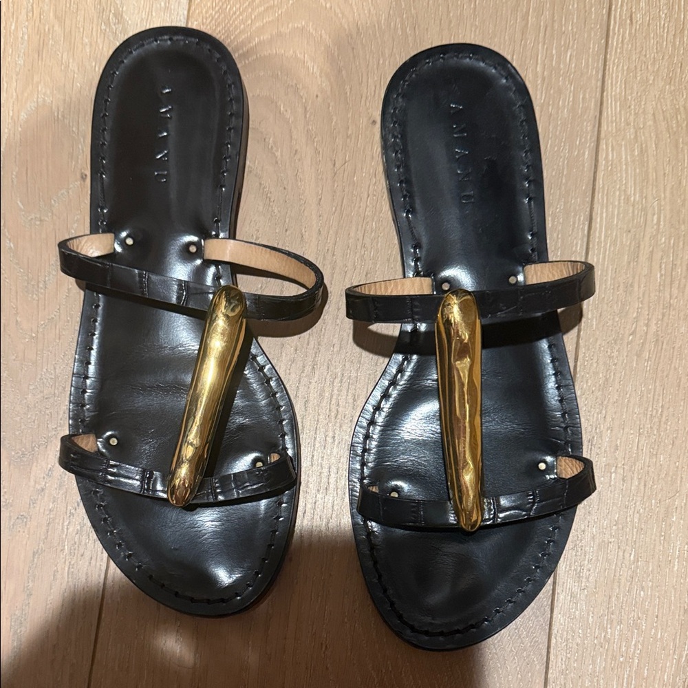 Black and Gold Women's Sandals